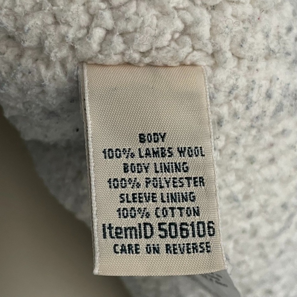 L.L. Bean 100% Lambswool Fair Isle Sweater Jacket Sherpa Lined Zip Women's L - Picture 2 of 12